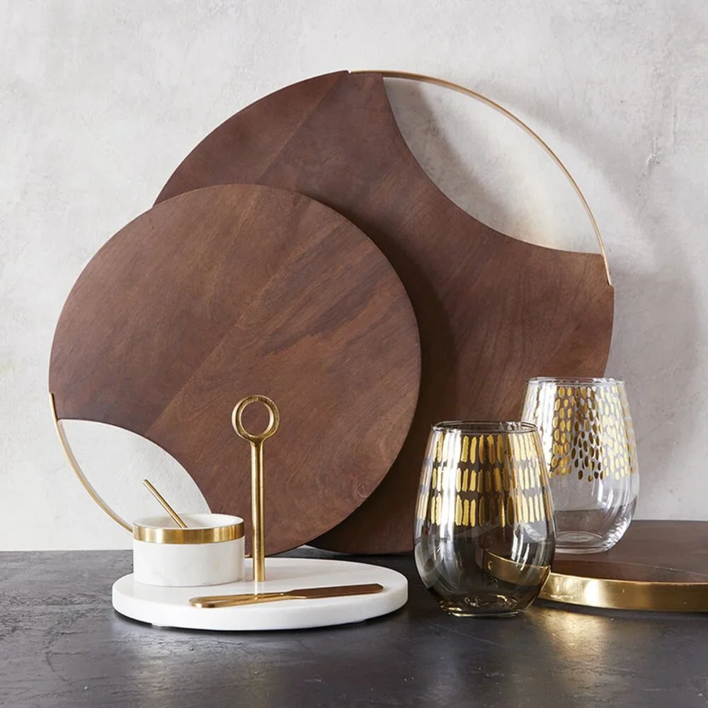 Marble Server with Brass Handle/NWT